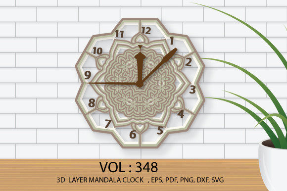 3D Decorative Multilayer Mandala Clock
