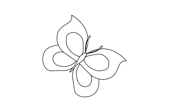 Butterfly Icons Decorative Line Style