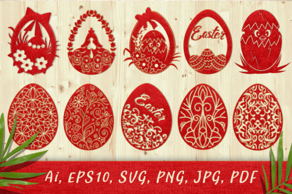Decorative Easter Eggs. SVG for Creative Projects