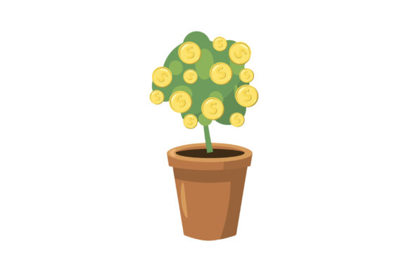 Decorative Tree in Flowerpot Icon for Creative Projects