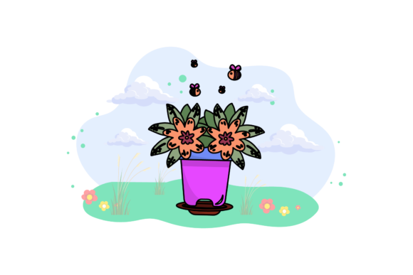 Flower Decorative in Cloud Nature