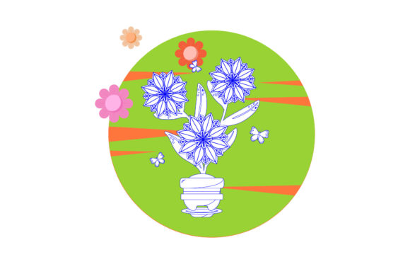 Flower Pot Decorative Circle Cloud for Creative Projects