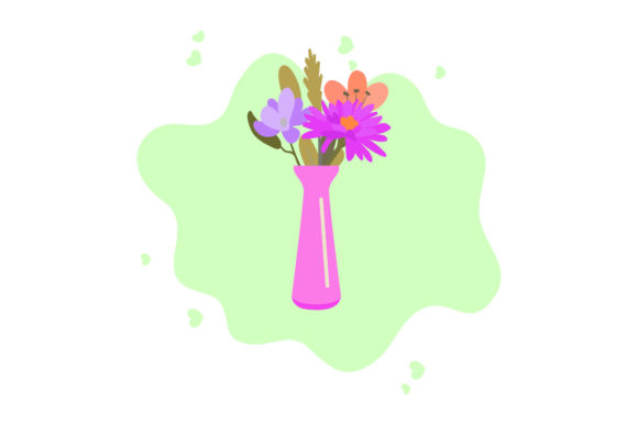 Flowers Pot Decorative Abstract Style for Modern Design