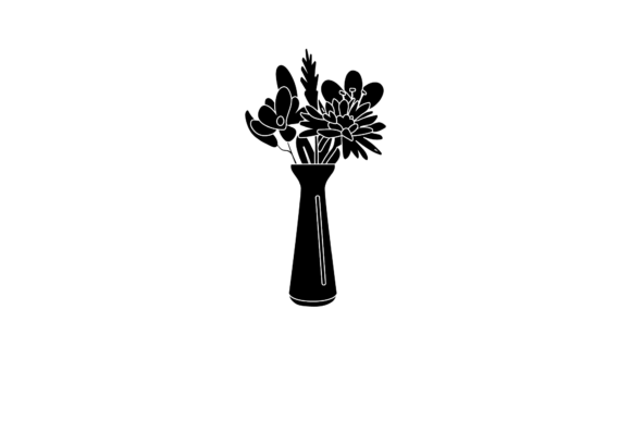 Flowers Pot Decorative Silhouette