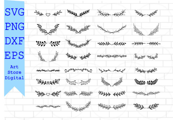 Leaf Dividers Svg, Decorative Dividers for Projects