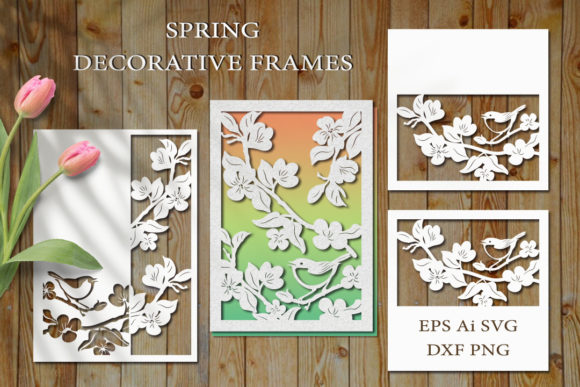 Spring Decorative Frames Cutting File for Creative Design